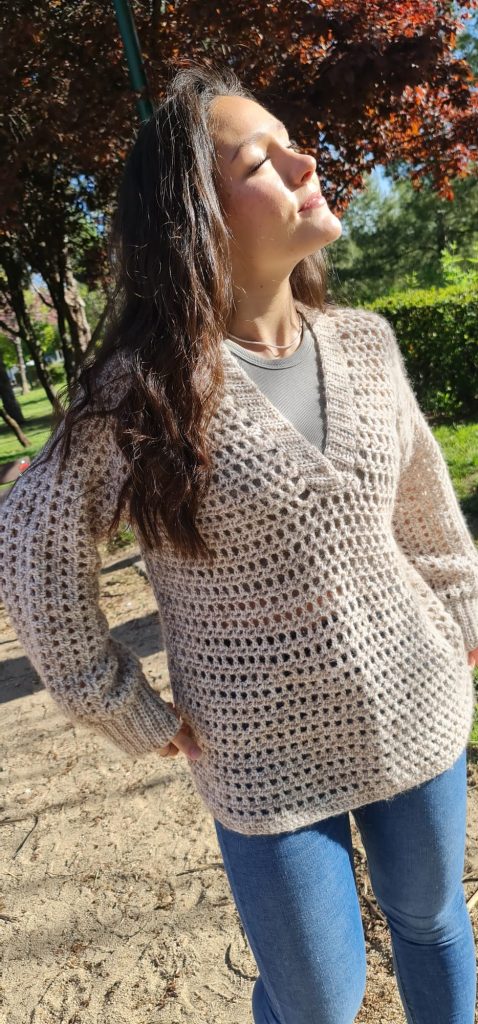 jersey tejido a crochet caladito cukicrochet ganchillo